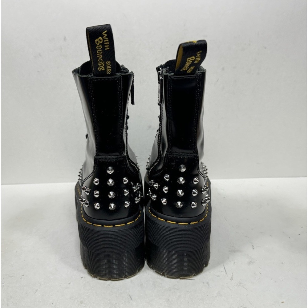 Dr. Martens Jadon Max Stud Womens Sz 8 Spike Boots Platform Black Smooth Leather - Picture 4 of 9